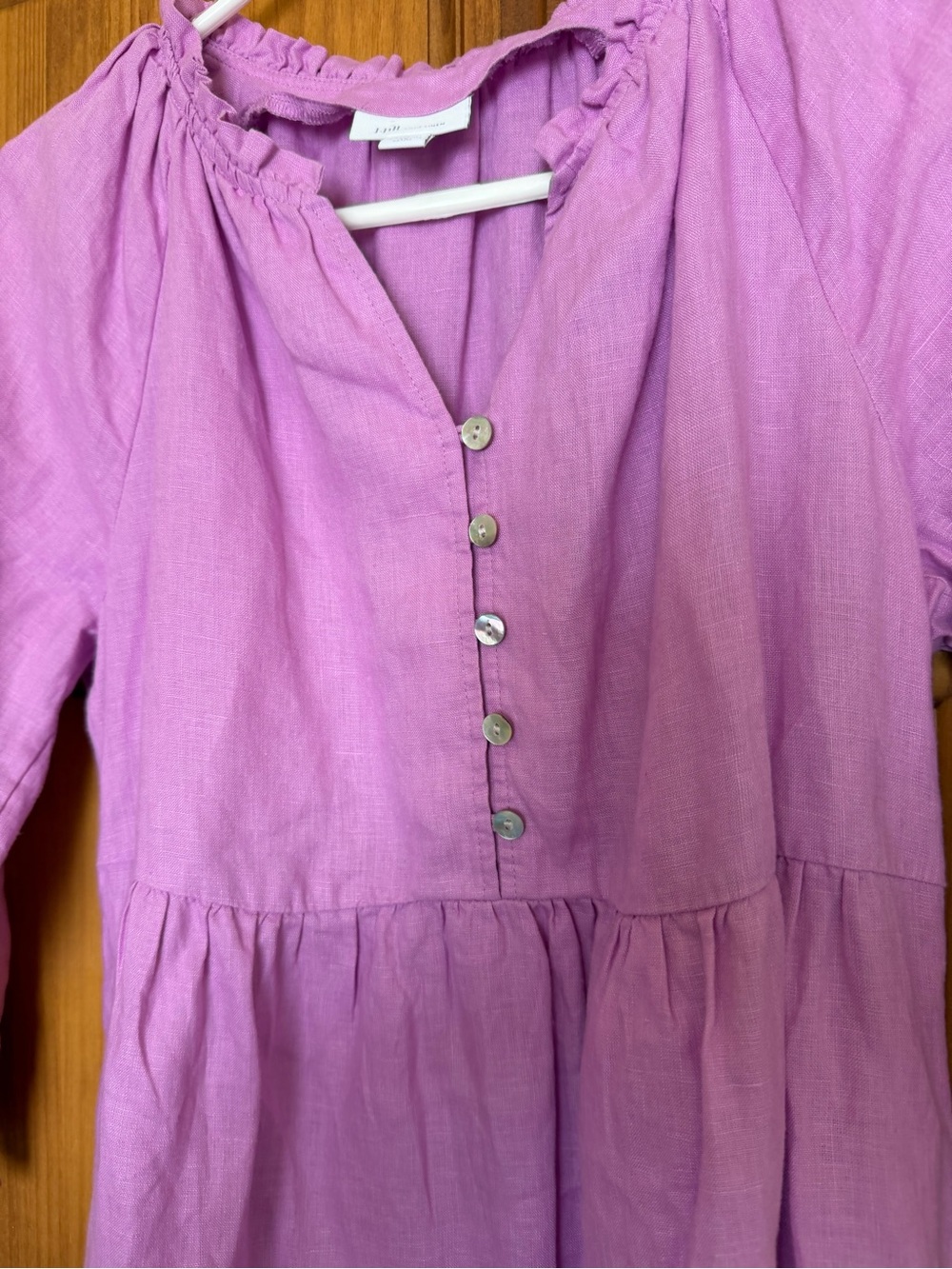 J. Jill 100% Linen Purple Tiered Dress - Picture 4 of 9